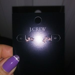 J crew factory trio star earrings gold color